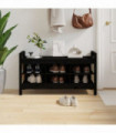 Hall Bench Black 110x40x60 cm Solid Wood Pine