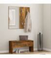 Hallway Furniture Set Smoked Oak Engineered Wood