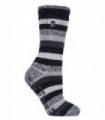 Heat Holders - Ladies Juniper / Petunia Slipper Socks (4-8 UK / Black Stripe)