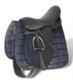 Horse Riding Saddle Set 17.5" Real leather Black 12 cm 5-in-1