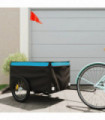 vidaXL Bike Trailer Black and Blue 45 kg Iron