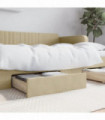 vidaXL Bed Drawers 2 pcs Cream Engineered Wood and Fabric