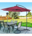 3m Banana Hanging Umbrella Garden Parasol-Red