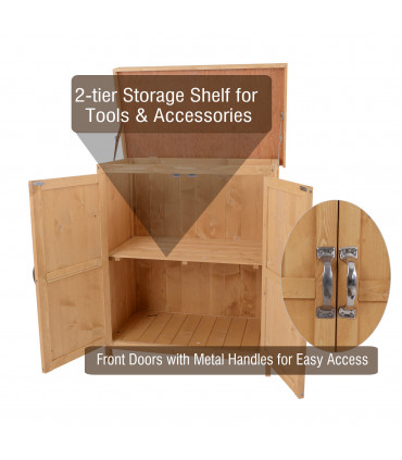 Outdoor Garden Storage Shed, Cedarwood-Burlywood Colour