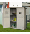 Wooden Outdoor Garden Shed 127.5L x 50W x 164H cm Grey