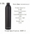 0.25L-0.5L Round Bottomed Aluminum Bottle M18*1.5 Thread Tank Bottle 4500 PSI Tank For Cylinder Diving