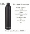 0.25L-0.5L Round Bottomed Aluminum Bottle M18*1.5 Thread Tank Bottle 4500 PSI Tank For Cylinder Diving