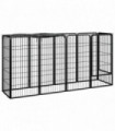 10-Panel Dog Playpen Black 50x100 cm Powder-coated Steel