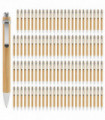 100 Pcs/Lot Bamboo Ballpoint Pen Stylus Advertising pen Office & School Supplies Pens & Writing Supplies Gifts Blue/black Ink