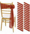 10-100Pcs Terracotta Chair Sashes for Wedding Chair Covers Cheesecloth Chair Bow Sashes Chair Ribbons for Party Ceremony 7x98In