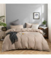 100% Cotton Bedding Set 3Pcs,Duvet Cover,Skin Friendly Breathable,2 Pillowcases,Twin Full Single Double Size,Solid Color