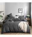 100% Cotton Bedding Set 3Pcs,Duvet Cover,Skin Friendly Breathable,2 Pillowcases,Twin Full Single Double Size,Solid Color