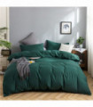 100% Cotton Bedding Set 3Pcs,Duvet Cover,Skin Friendly Breathable,2 Pillowcases,Twin Full Single Double Size,Solid Color