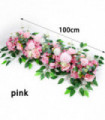 100cm DIY Wedding Flower Wall Decor Arrangement Supplies Silk Peony Rose Artificial Flower Row Decoration Wedding Arch Backdrop