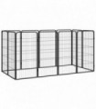 12-Panel Dog Playpen Black 50x100 cm Powder-coated Steel