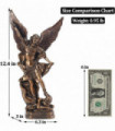 12.5in San Miguel Arcangel Statue St Michael Statue in Bronzed Resin St Michael The Archangel victoriously Over Satan Collection