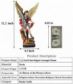 12.5in San Miguel Arcangel Statue St Michael Statue in Bronzed Resin St Michael The Archangel victoriously Over Satan Collection