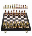 15 inch Wooden+Metal Chess Set for Adults and Kids Marbling Chess Board Chess Pieces Portable Travel Chess Sets Metal Wooden Ch