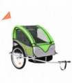 2-in-1 Kids' Bicycle Trailer & Stroller Green and Grey