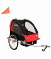 2-in-1 Kids' Bicycle Trailer & Stroller Black and Red