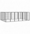 20-Panel Dog Playpen Black 50x100 cm Powder-coated Steel