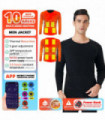 20Area APP control Graphene Heated Jacket Thermal Underwear Women Men Ski Suit USB Electric Heated Clothing Shirt Winter Fishing