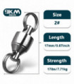 20~100Pcs Fishing Swivel Snap Ring Split Ring Stainless Steel Ball Bearing Swivel Hooks Lure Fishing Accessories Terminal Tackle