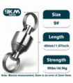 20~100Pcs Fishing Swivel Snap Ring Split Ring Stainless Steel Ball Bearing Swivel Hooks Lure Fishing Accessories Terminal Tackle