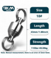 20~100Pcs Fishing Swivel Snap Ring Split Ring Stainless Steel Ball Bearing Swivel Hooks Lure Fishing Accessories Terminal Tackle