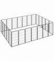 24-Panel Dog Playpen Black 50x100 cm Powder-coated Steel