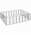 28-Panel Dog Playpen Black 50x100 cm Powder-coated Steel