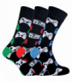 3 Pairs Retro Gaming Socks (6-11 UK / Gaming Controllers)