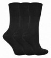 3 Pairs Ladies Non Elastic Bamboo Socks (SE047 Black)