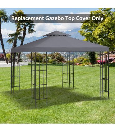 3 x 3(m) Gazebo Canopy Roof Top Replacement Cover Deep Grey (TOP ONLY)