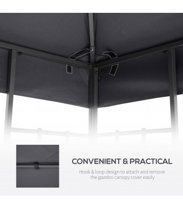 3 x 3(m) Gazebo Canopy Roof Top Replacement Cover Deep Grey (TOP ONLY)
