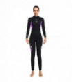 3mm Neoprene Black Splicing Wetsuit Men's Women's Long Back Zipper Surf One-piece Swimming Couple Suit Underwater Warm Suit