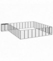 42-Panel Dog Playpen Black 50x100 cm Powder-coated Steel