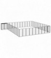 46-Panel Dog Playpen Black 50x100 cm Powder-coated Steel