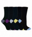 5 Pairs Ladies Coloured Heel & Toe Socks (CS2) Purple H&T