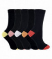 5 Pairs Ladies Coloured Heel & Toe Socks (CS3)