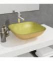 Basin Glass 42x42x14 cm Gold