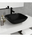 Basin Glass 42x42x14 cm Black