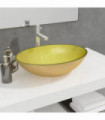 Basin Glass 50x37x14 cm Gold