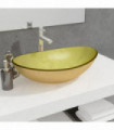 Basin Tempered Glass 54.5x35x15.5 cm Gold