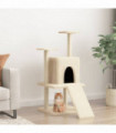 vidaXL Cat Tree with Sisal Scratching Posts Cream 110 cm