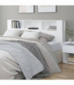 Headboard Cabinet White 200x18.5x104.5 cm