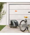 vidaXL Pet Bike Trailer Grey Oxford Fabric and Iron