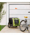 vidaXL Pet Bike Trailer Green and Grey Oxford Fabric&Iron