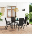 5 Piece Garden Dining Set Black