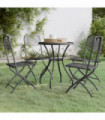 5 Piece Garden Dining Set Expanded Metal Mesh Anthracite